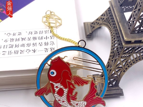 破冰船串标金色金属书签