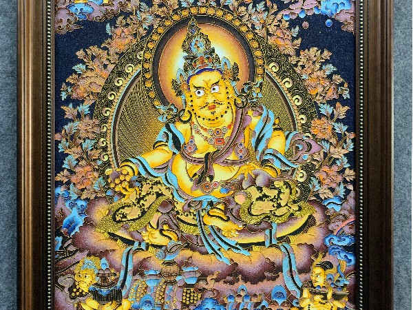 你看过用非遗文化景泰蓝工艺做的唐卡黄财神画吗？