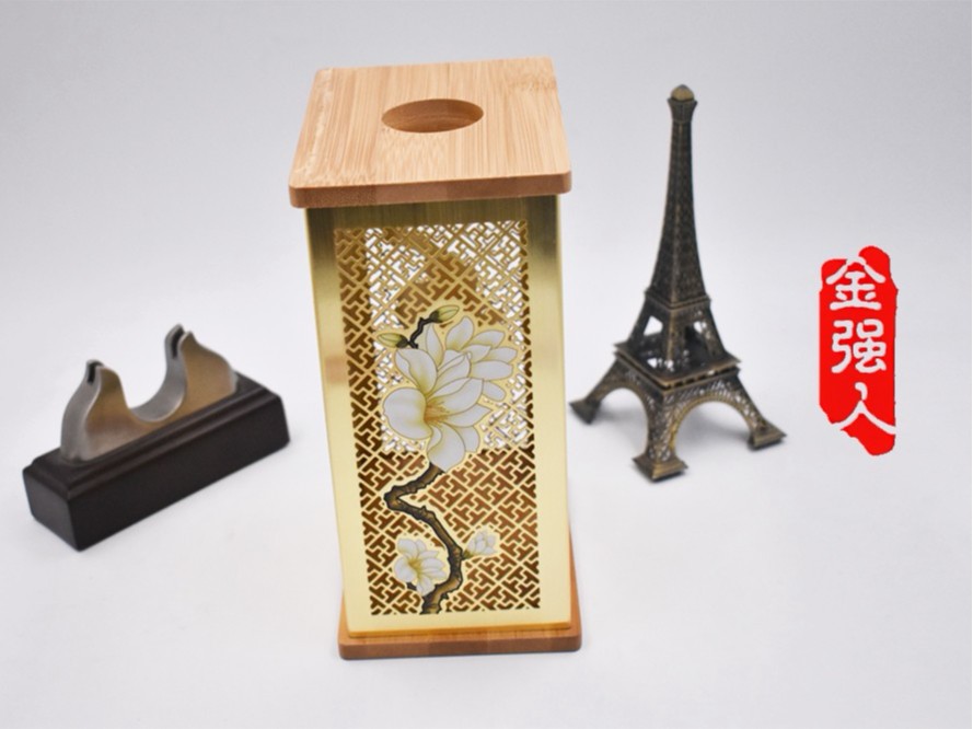 免费设计定制中国风拉丝镂空金属纸巾盒